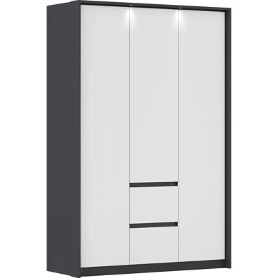 Rauch Mainz mit Passepartout Kleiderschrank - 3 Türen, Grau, 141x212x58 cm Rauch Mainz mit Passepartout Kleiderschrank - 3 Türen, Grau, 141x212x58 cm