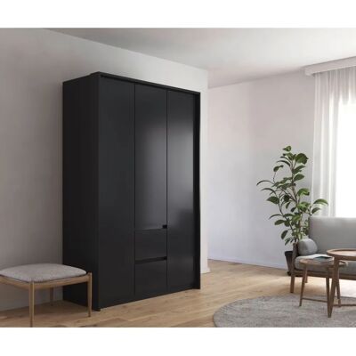 Rauch Mainz mit Passepartout Drehtürenschrank - Grau, 212cm hoch Rauch Mainz mit Passepartout Drehtürenschrank - Grau, 212cm hoch