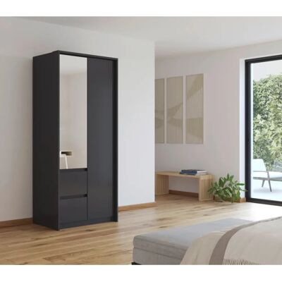 RAUCH Mainz Kleiderschrank - 2-türig, 96x212x58cm, Grau-Metall RAUCH Mainz Kleiderschrank - 2-türig, 96x212x58cm, Grau-Metall