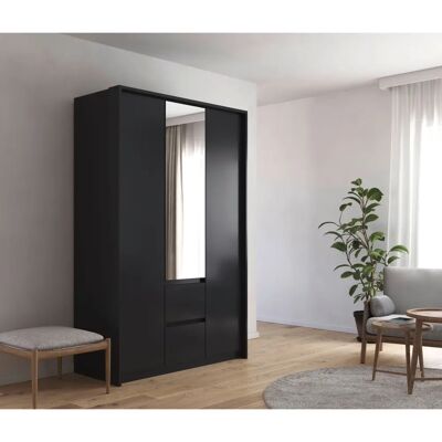 RAUCH Mainz Kleiderschrank - 3-türig, Grau Metallic, mit Spiegel & Passepartout RAUCH Mainz Kleiderschrank - 3-türig, Grau Metallic, mit Spiegel & Passepartout