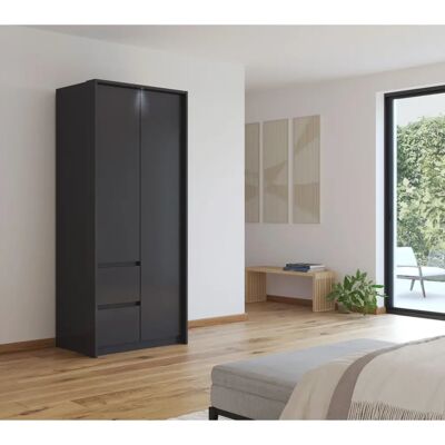 RAUCH Mainz Kleiderschrank - Push-to-Open - LED-Beleuchtung - 2 Einlegeböden RAUCH Mainz Kleiderschrank - Push-to-Open - LED-Beleuchtung - 2 Einlegeböden