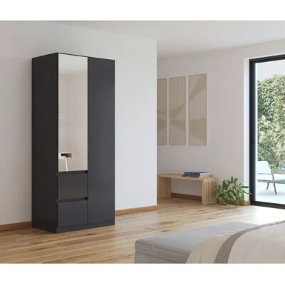 rauch Mainz Kleiderschrank mit Spiegel - Modernes, Griffloses Design rauch Mainz Kleiderschrank mit Spiegel - Modernes, Griffloses Design