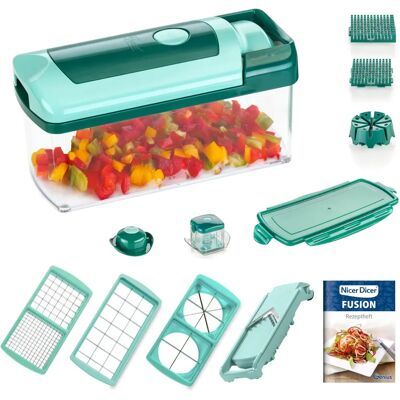 Genius Nicer Dicer Fusion - Flerfunktionell kökskivare - 13 delar - Grön Genius Nicer Dicer Fusion - Flerfunktionell kökskivare - 13 delar - Grön