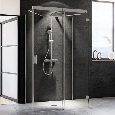 Breuer U-Kabine Schiebetür - ESG Sicherheitsglas - Chrom Aluminium - 120x80 cm Breuer U-Kabine Schiebetür - ESG Sicherheitsglas - Chrom Aluminium - 120x80 cm