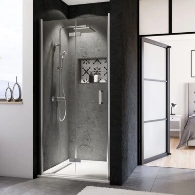Breuer Panorama Drehfalttür für Nische - 80cm - ESG-Sicherheitsglas Breuer Panorama Drehfalttür für Nische - 80cm - ESG-Sicherheitsglas