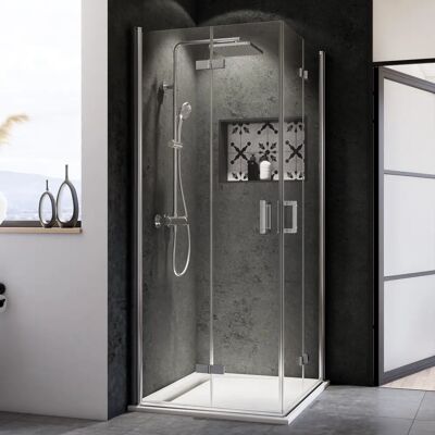 Breuer Alu-Chromeffekt Eckeinstieg Drehfalttür - Duschwand Breuer Alu-Chromeffekt Eckeinstieg Drehfalttür - Duschwand