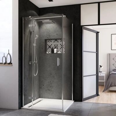 Breuer Panorama Seitenwand - 90 cm - Sicherheitsglas, Chrom-Aluminiumrahmen - Duschwand Breuer Panorama Seitenwand - 90 cm - Sicherheitsglas, Chrom-Aluminiumrahmen - Duschwand
