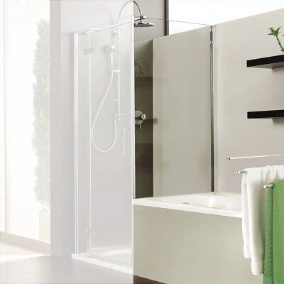 Breuer Panorama Badewannenseitenwand - ESG - Alu-Chromeffekt - 80 cm - Duschwand Breuer Panorama Badewannenseitenwand - ESG - Alu-Chromeffekt - 80 cm - Duschwand
