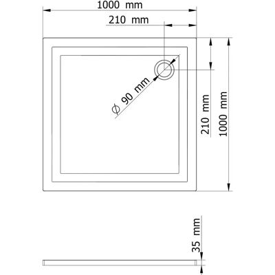 Breuer Flat Line Design Quadraduschwanne - 100 x 100cm Breuer Flat Line Design Quadraduschwanne - 100 x 100cm