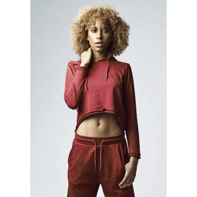 Urban Classics Cropped Terry Hoody (TB1305) - burgundy Urban Classics Cropped Terry Hoody (TB1305) - burgundy