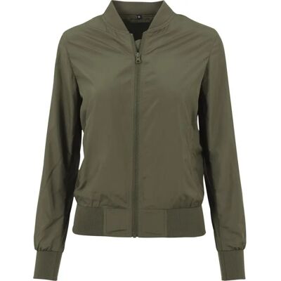 Build Your Brand Nylon Bomber Jacket - Green - S - Bomber Jacket Build Your Brand Nylon Bomber Jacket - Green - S - Bomber Jacket