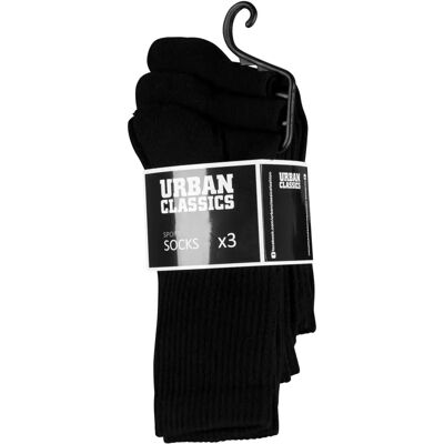 Chaussettes de sport noires Urban Classics - Pack de 3 - Chaussettes de sport Chaussettes de sport noires Urban Classics - Pack de 3 - Chaussettes de sport