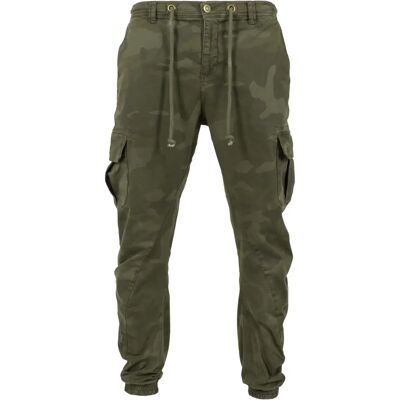 Urban Classics Camo Cargo Joggingbroek (TB611) - olijf camouflage (TB611-775) Urban Classics Camo Cargo Joggingbroek (TB611) - olijf camouflage (TB611-775)