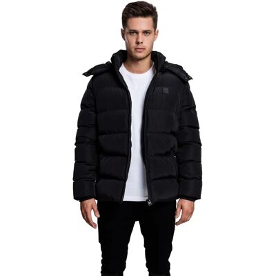 Urban Classics Herren Hooded Puffer Jacket (TB1807) - (TB1807-00007) schwarz Urban Classics Herren Hooded Puffer Jacket (TB1807) - (TB1807-00007) schwarz