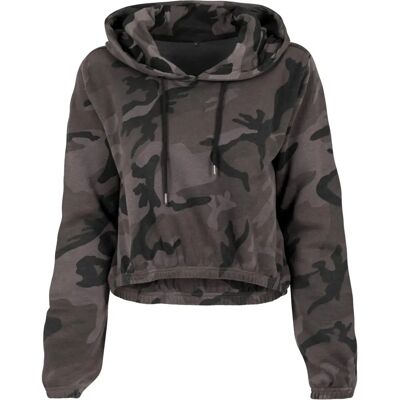 Build Your Brand Felpa Cropped Mimètica - Camo Scuro - Moda Urbana Build Your Brand Felpa Cropped Mimètica - Camo Scuro - Moda Urbana
