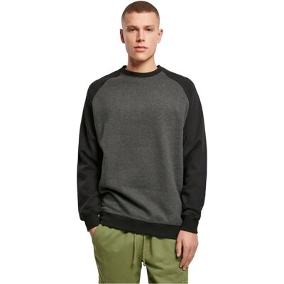 Build Your Brand Raglan Crewneck - Sweatshirt - Black - Unisex Build Your Brand Raglan Crewneck - Sweatshirt - Black - Unisex
