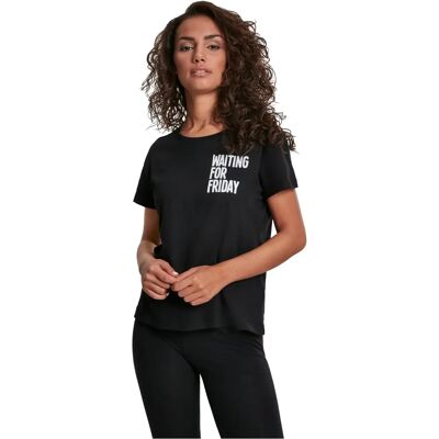Mister Tee Ladies M Waiting For Friday Black T-Shirt Mister Tee Ladies M Waiting For Friday Black T-Shirt