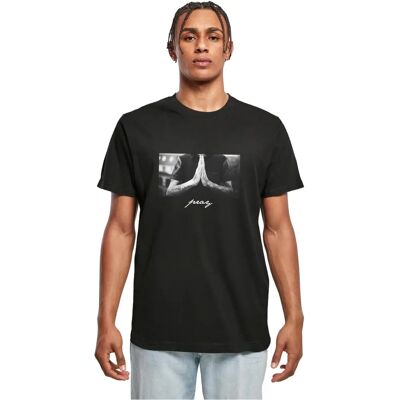 Mister Tee Black Pray T-Shirt 4XL - Casual Unicolor Tee Mister Tee Black Pray T-Shirt 4XL - Casual Unicolor Tee