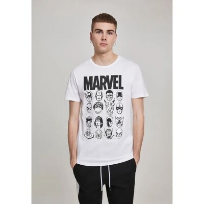 MERCHCODE Marvel Crew Tee - Unisex Casual Weiß T-Shirt MERCHCODE Marvel Crew Tee - Unisex Casual Weiß T-Shirt