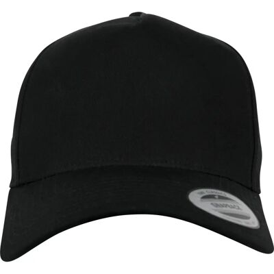 Flexfit 5-Panel gebogener klassischer Snapback - schwarz Flexfit 5-Panel gebogener klassischer Snapback - schwarz