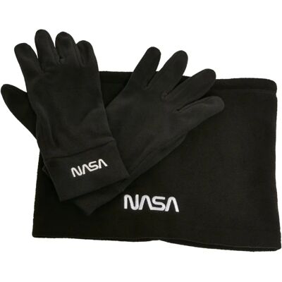Mister Tee NASA fleece-set - Handskar och halsduk - Svart Mister Tee NASA fleece-set - Handskar och halsduk - Svart