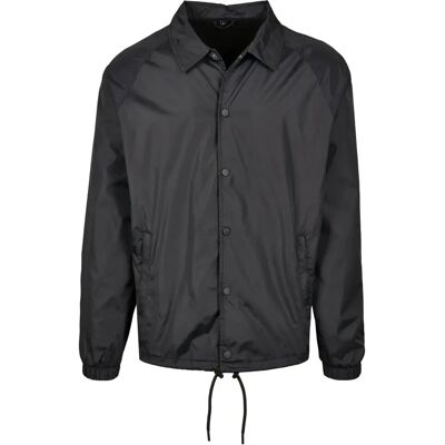 Build Your Brand Black Coach Jacket - Sporty Streetwear Build Your Brand Black Coach Jacket - Sporty Streetwear