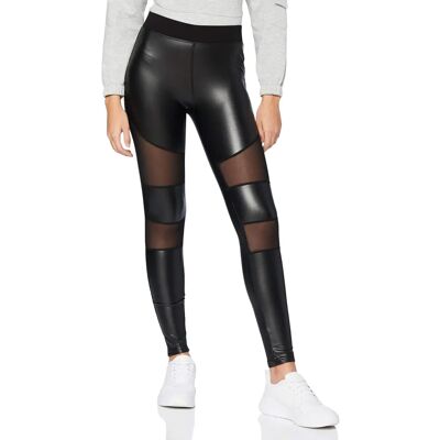Urban Classics Damen Kunstleder Mesh Leggings - Leggings Urban Classics Damen Kunstleder Mesh Leggings - Leggings