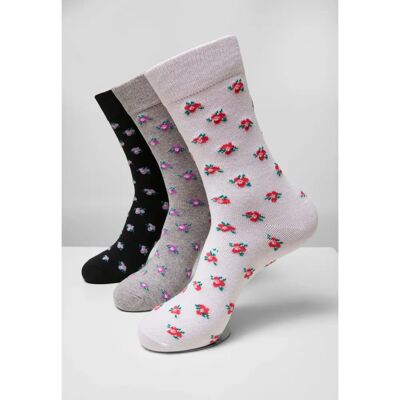 Urban Classics Recycled Yarn Flower Socks 3-Pack - Socken Urban Classics Recycled Yarn Flower Socks 3-Pack - Socken