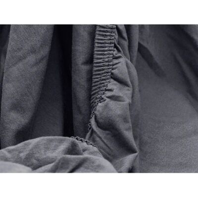 Drap-housse Biberna Samy - Gris - 140-160x200-220cm - Publicité Drap-housse Biberna Samy - Gris - 140-160x200-220cm - Publicité