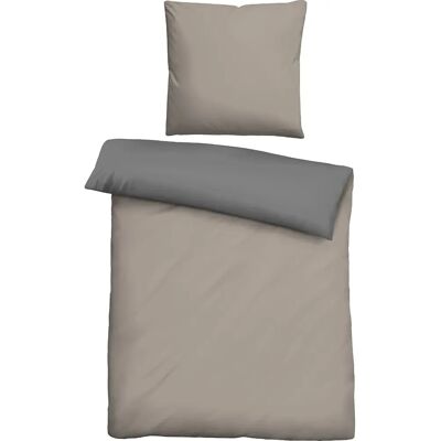 Biberna Taupe Wendebettwäsche - 135x200cm, 80x80cm Biberna Taupe Wendebettwäsche - 135x200cm, 80x80cm