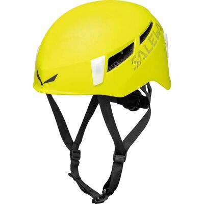 Capacete Amarelo Pura da Salewa - Capacete para aventuras alpinas Capacete Amarelo Pura da Salewa - Capacete para aventuras alpinas