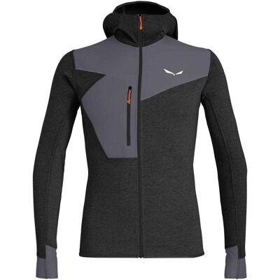 Salewa Puez 2 Dry L/S Hood Full-Zip T-Shirt - Herren - Schwarz Out Melange Salewa Puez 2 Dry L/S Hood Full-Zip T-Shirt - Herren - Schwarz Out Melange