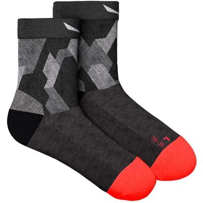 Salewa Pedroc Camo Alpine Merino Quarter Sock - Zwart - Sokken Salewa Pedroc Camo Alpine Merino Quarter Sock - Zwart - Sokken