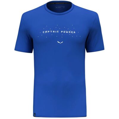 Salewa Blå Återvunnen T-shirt - Snow Skiing Salewa Blå Återvunnen T-shirt - Snow Skiing