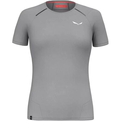 Camiseta Salewa Pedroc Dry Hybrid Manga Corta - Mujer - Gris Claro Camiseta Salewa Pedroc Dry Hybrid Manga Corta - Mujer - Gris Claro
