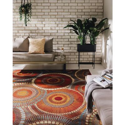 Tapis Artis 2 Orange Style Boho 80x165cm - Publicité Tapis Artis 2 Orange Style Boho 80x165cm - Publicité