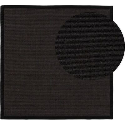Tapis Sana noir Benuta - Sisal carré 150x150 - Publicité Tapis Sana noir Benuta - Sisal carré 150x150 - Publicité