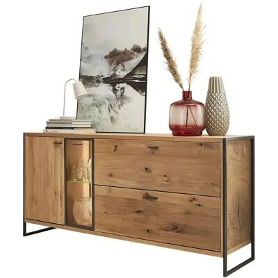 Woodford Flora Sideboard - Massive Fronten, Sichtbare Rückwand, Metallgestell Woodford Flora Sideboard - Massive Fronten, Sichtbare Rückwand, Metallgestell