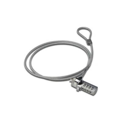 Ednet 64134 Cadenas de sécurité gris argenté - Verrouillage par câble 1,5m - Publicité Ednet 64134 Cadenas de sécurité gris argenté - Verrouillage par câble 1,5m - Publicité