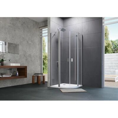 HÜPPE Design Pure Douchedeur met vaste segmenten, straal: 55cm, breedte: 90cm - Douchecabine HÜPPE Design Pure Douchedeur met vaste segmenten, straal: 55cm, breedte: 90cm - Douchecabine
