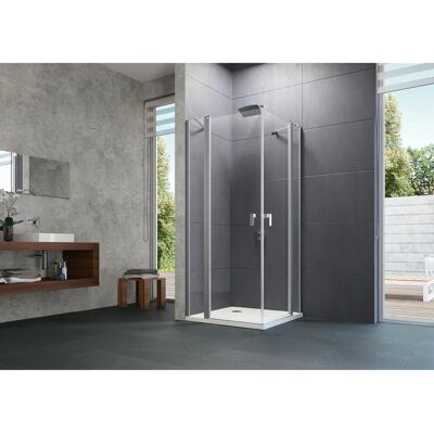 HÜPPE 100cm Douchedeur - Scharnierend, Zilverkleurig Veiligheidsglas HÜPPE 100cm Douchedeur - Scharnierend, Zilverkleurig Veiligheidsglas