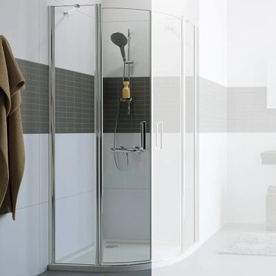 HÜPPE Classic Halfronde Douchedeur - 2 Vaste Segmenten - 200cm HÜPPE Classic Halfronde Douchedeur - 2 Vaste Segmenten - 200cm
