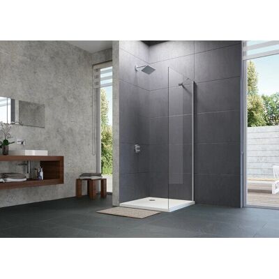 HÜPPE Zilverkleurige Mat Zijdelingse Wand voor 70cm Scharnierende Deur - Douchewand HÜPPE Zilverkleurige Mat Zijdelingse Wand voor 70cm Scharnierende Deur - Douchewand