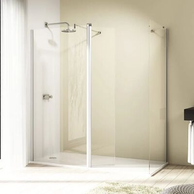 HÜPPE Design elegant schuifdeur met vast segment - Walk-In 100 cm HÜPPE Design elegant schuifdeur met vast segment - Walk-In 100 cm