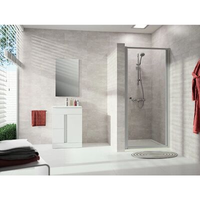 Hüppe Alpha 2 Silber matt Glas Duschwand - Dusch Tür Hüppe Alpha 2 Silber matt Glas Duschwand - Dusch Tür