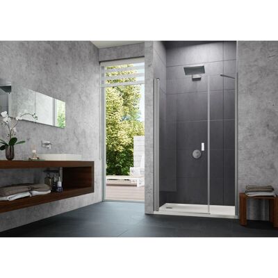 Hüppe Design pure vierkante schuifdeur met zijpaneel - Douchecabine Hüppe Design pure vierkante schuifdeur met zijpaneel - Douchecabine