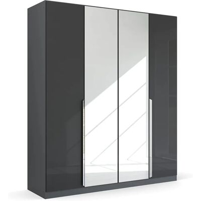 RAUCH Glamour by Quadra Spin Kleiderschrank - 4 Türen, Grau Hochglanz RAUCH Glamour by Quadra Spin Kleiderschrank - 4 Türen, Grau Hochglanz