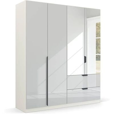 Rauch Quadra Spin Drehtürenschrank - Alpinweiß / Glas Kristallweiß - 4-türig Rauch Quadra Spin Drehtürenschrank - Alpinweiß / Glas Kristallweiß - 4-türig