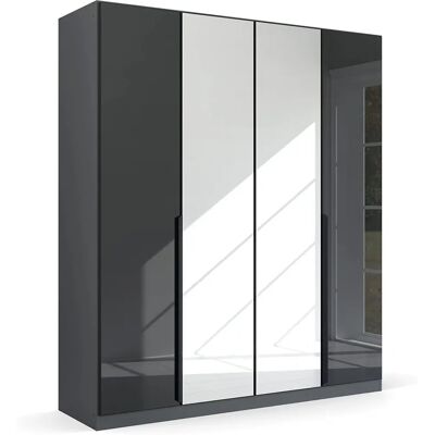 RAUCH Quadra Spin Drehtürenschrank - 4-türig, 210cm, Grau, Made in Germany RAUCH Quadra Spin Drehtürenschrank - 4-türig, 210cm, Grau, Made in Germany