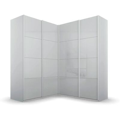 Rauch Quadra Kleiderschrank - Seidengrau, 4 Türen, 181x210x187cm Rauch Quadra Kleiderschrank - Seidengrau, 4 Türen, 181x210x187cm